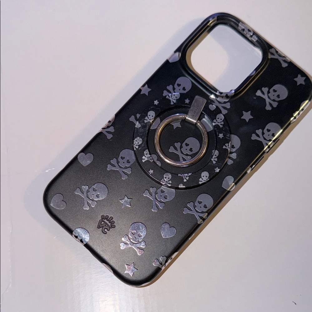 Velvet Caviar Black and Silver Skull Phone Case